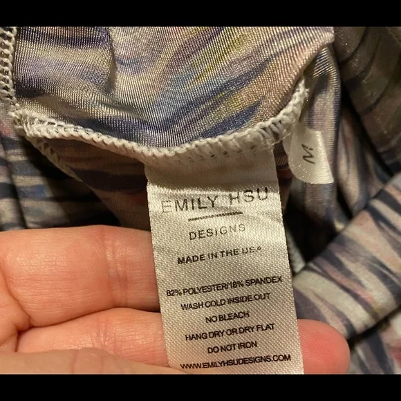 EUC Emily Hsu Pure Barre Women's Watercolor Leggings High Waist SZ M - Picture 6 of 10